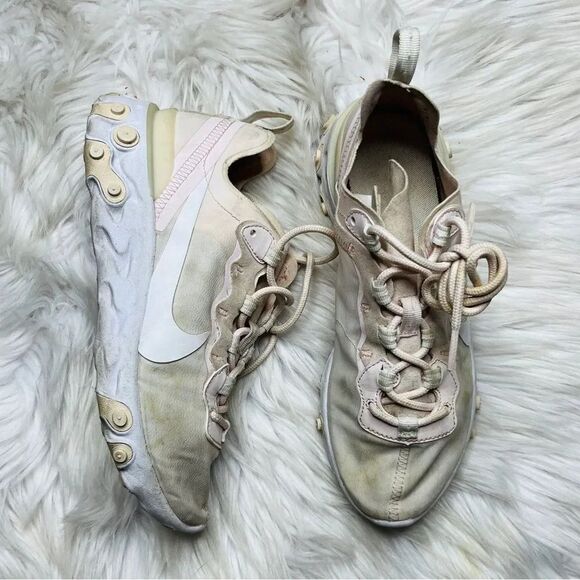 Nike React Element 55 Phantom Sneakers Cream Size 6.5 - Picture 1 of 6